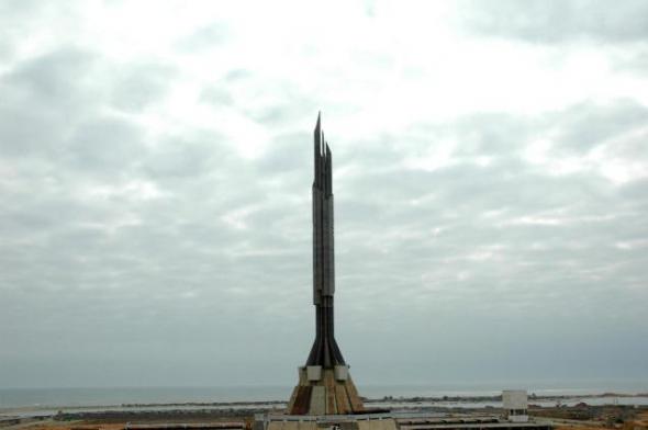 Artist Kiluanji Kia Henda photographed iconic structures around Luanda and recast them as components of an imaginary space programme. Here the mausoleum of Angola's first President Antonio Agostinho Neto is described as spaceship Icarus 13. Photo courtesy Galleria Fonti Naples