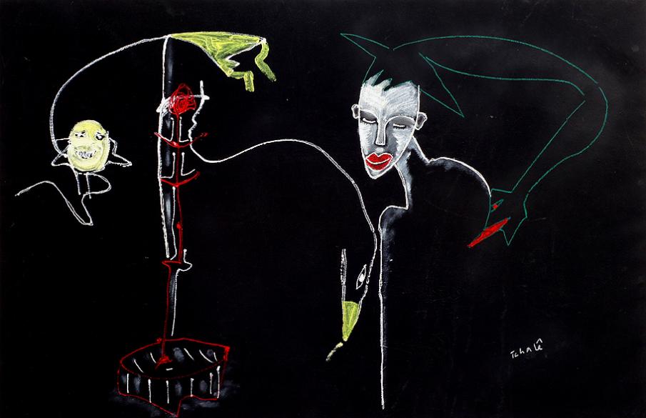 Sem título, 2010. Técnica mista sobre tela. 91 cm x 140 cm.