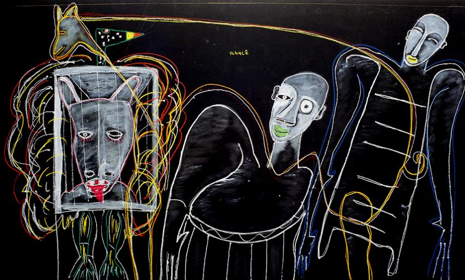 Sem título, 2010. Técnica mista sobre tela. 87 cm x 142 cm.