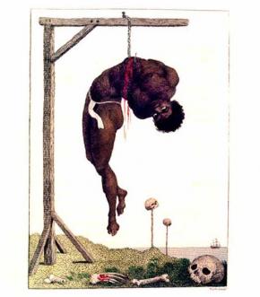 'A Negro Hung Alive' by the Ribs to a Gallows, by William Blak